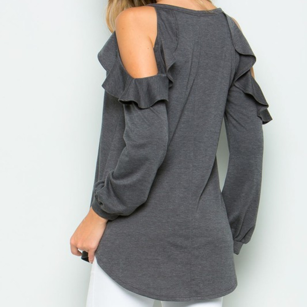 2 LEFT HP🎉Plus Size Cold Shoulder Top - Picture 5 of 5